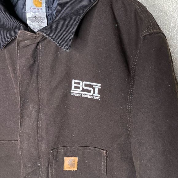 Vintage Carhartt J22 DKB Brown Canvas Quilt Lined Jacket Large - Picture 3 of 5